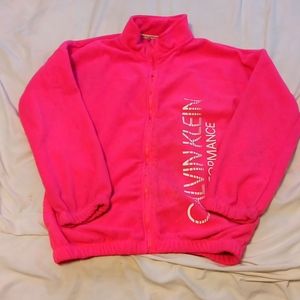 Neon pink ziped up cotton jacket